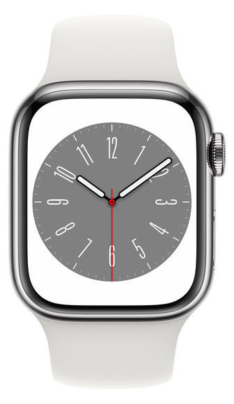Apple Watch S8 Cell 41mm Silver Steel, White Sport2