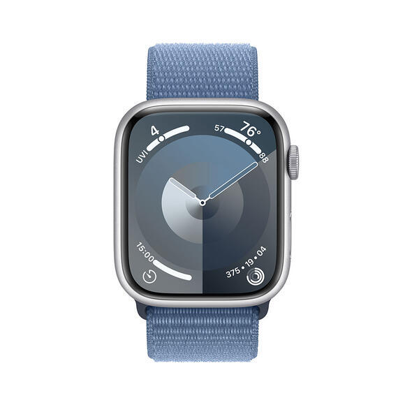 Apple Watch Series 9 45mm Silver, Blue Sport Loop2