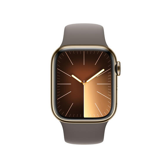 Apple Watch S9 Cell 45mm Gold Steel,Clay SB, S/M2