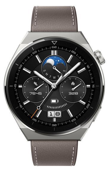Huawei Watch GT 3 Pro 46 mm Titan + gray leather2