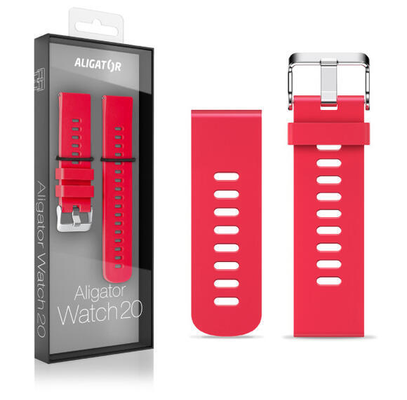 Aligator Watch Straps 20 silikonový řemínek, Red2