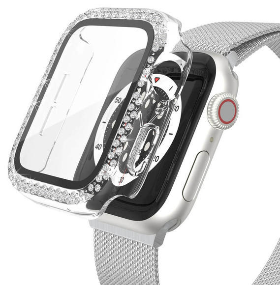 Worryfree Bling Bumper Case Apple Watch 45mm,Clear2