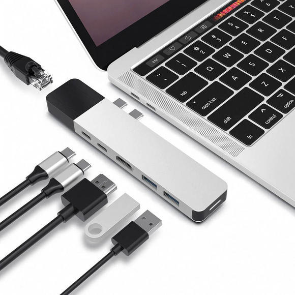 HyperDrive NET Hub pro USB-C pro MacBook Pro, Silver2