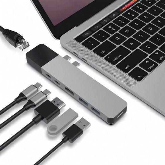 HyperDrive NET Hub pro USB-C pro MacBook Pro, Gray2