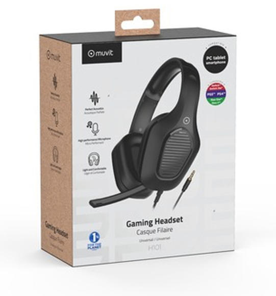 MUVIT Headphones, Wired, 3.5mm, PC/Tablet, Black 2