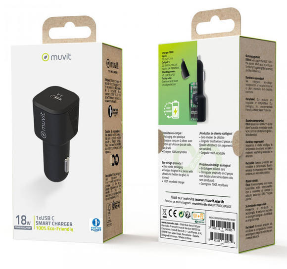 MUVIT For Change Car Charger PD 18W, Black3