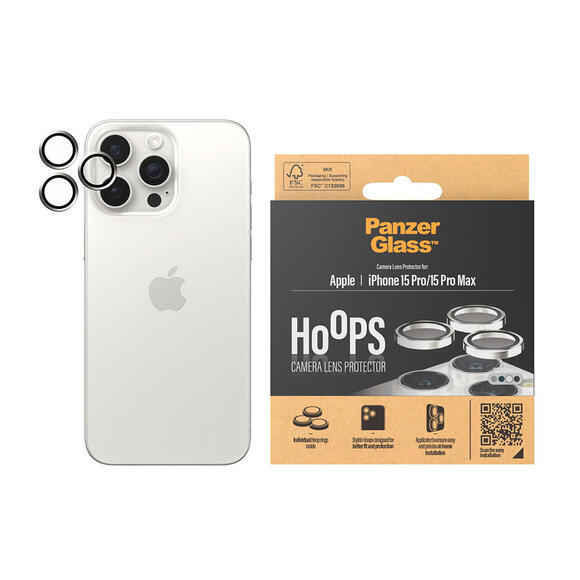 PanzerGlass HoOps iPhone 15 Pro/15 Pro Max Alu White3