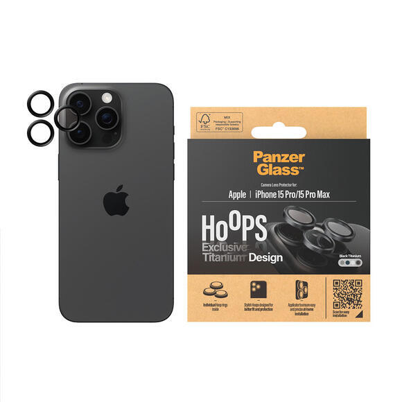 PanzerGlass HoOps iPhone 15 Pro/15 Pro Max Black Titanium3