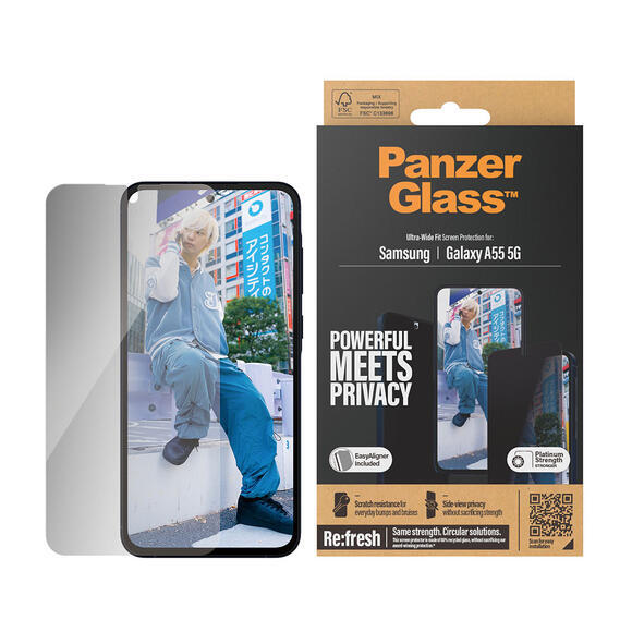 PanzerGlass Privacy Samsung Galaxy A55 5G + apliká3