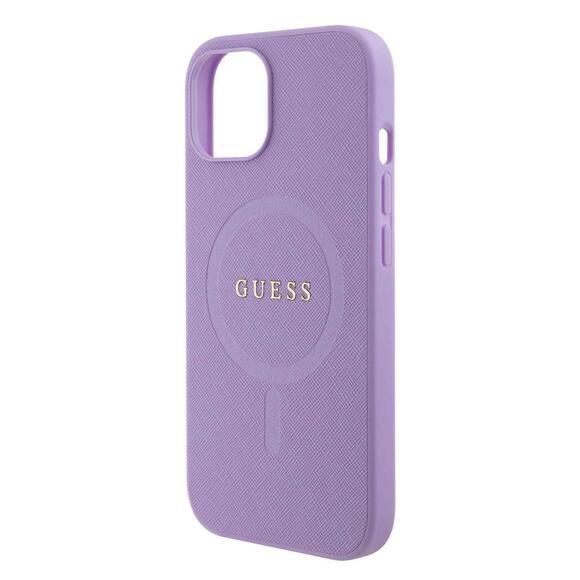 Guess Saffiano MagSafe kryt iPhone 15, Purple3