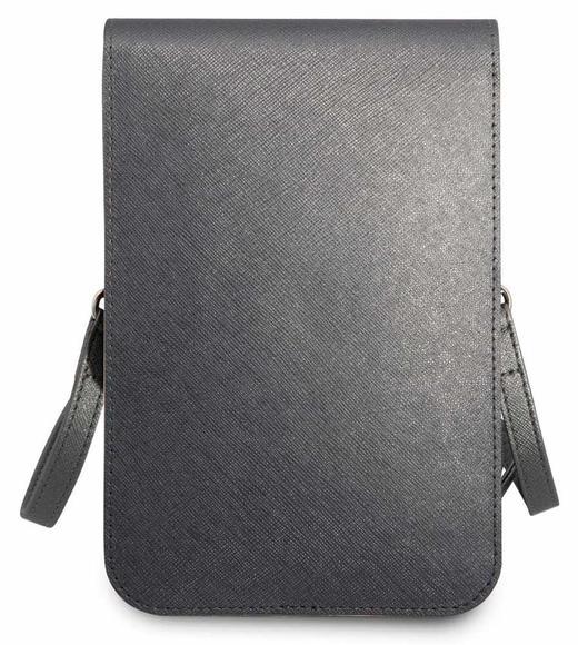 Guess PU Saffiano Triangle Logo Phone Bag, Grey3