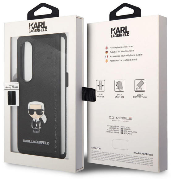 Karl Lagerfeld Saffiano Case Galaxy Z Fold 4,Black3