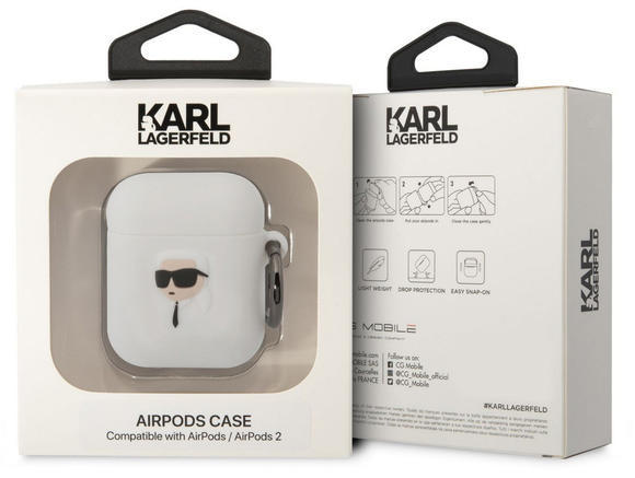 Karl Lagerfeld 3D Logo NFT Karl Airpods 1/2, White3