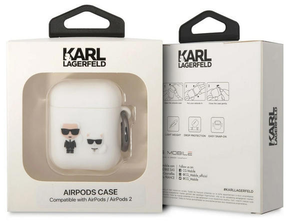Karl Lagerfeld and Choupette Apple Airpods 1/2,White3