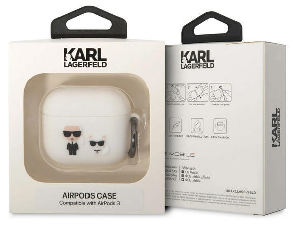 Karl Lagerfeld and Choupette Apple Airpods 3, White3