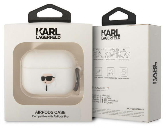 Karl Lagerfeld 3D Logo NFT Karl Airpods Pro, White3