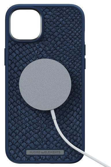 Njord Salmon Leather Case iPhone 14 Plus, Blue3