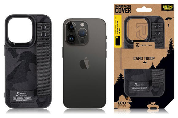 Tactical Camo Troop kryt iPhone 14 Pro, Black3