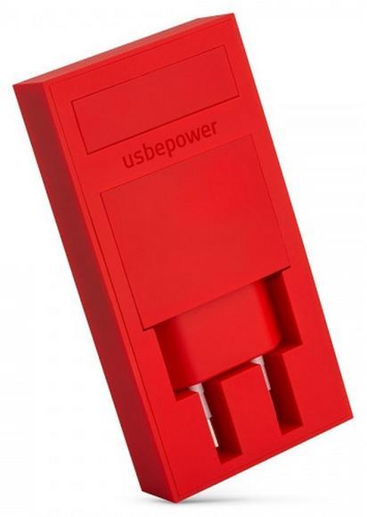 USBEPOWER ROCK Pocket charger 2Ports stand Coral3