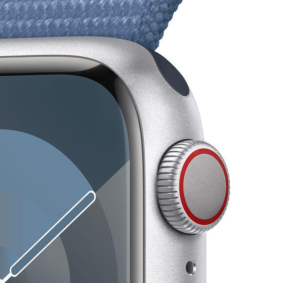 Apple Watch S9 Cell 41mm Silver Alu, Blue Sport L.3