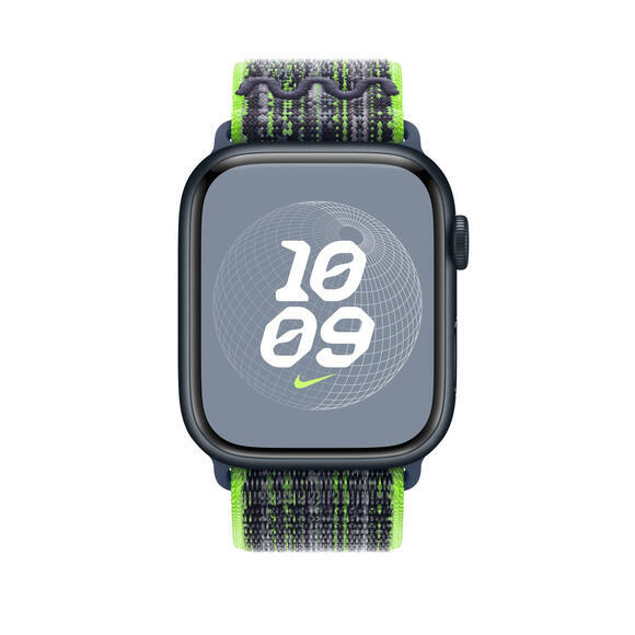 Apple 45mm Nike Sport Loop Bright Green/Blue3