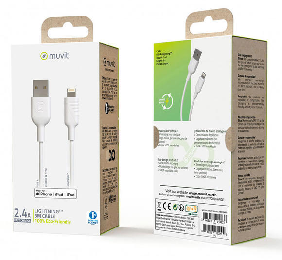 MUVIT For Change USB A to Lightning MFI cable 3m4