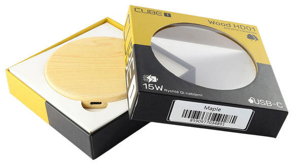 Bezdrátová nabíječka CUBE1 Wood HD01 - Javor4