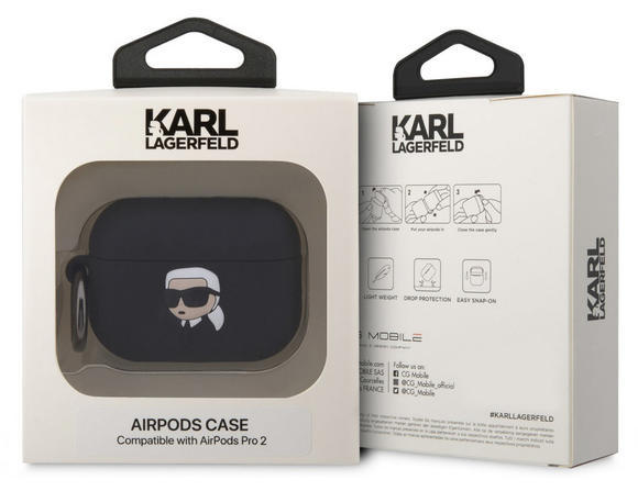 Karl Lagerfeld 3D Logo NFT Karl Airpods Pro2,Black4