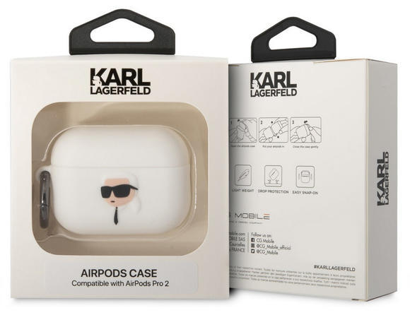 Karl Lagerfeld 3D Logo NFT Karl Airpods Pro2,White4