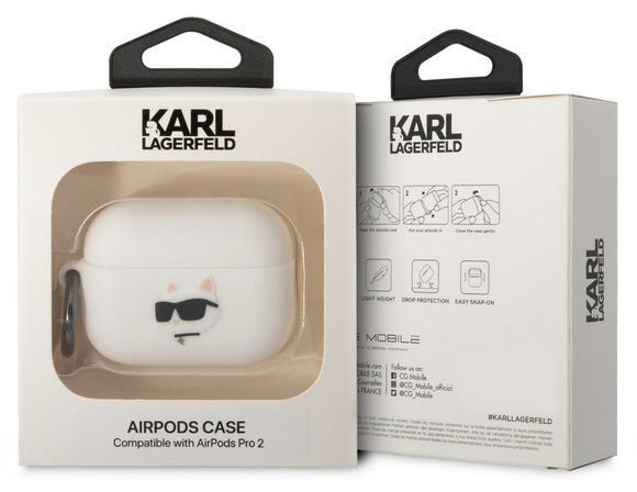Karl Lagerfeld 3D Logo Choupette Airpods Pro2, White4