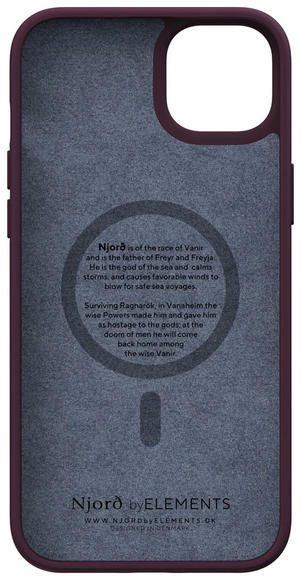 Njord Salmon Leather Case iPhone 14 Plus, Aubergin4