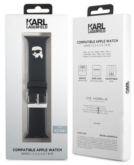 Karl Lagerfeld Head NFT řemínek Apple 42/44, Black4
