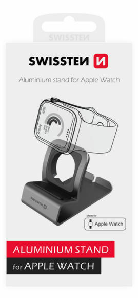SWISSTEN hliníkový stojánek pro Apple Watch, šedý5