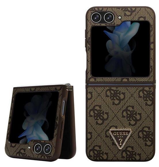 Guess Leather Triangle Case Galaxy Z Flip 5, Brown5