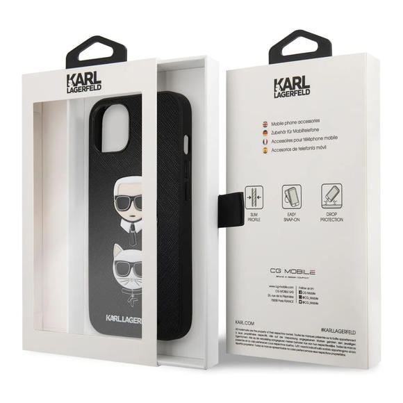 Karl Lagerfeld Saffiano Case iPhone 13 mini, Black5