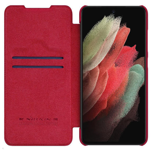 Nillkin Qin Book pouzdro Samsung S21 FE, Red5