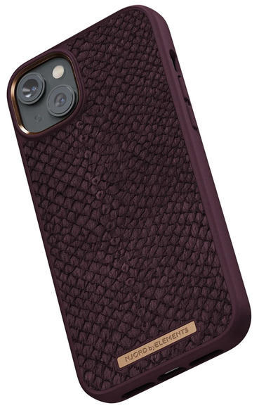 Njord Salmon Leather Case iPhone 14 Plus, Aubergin6