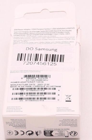 Samsung EP-T2510NB 25W Fast Charger bez kabelu,Bla6